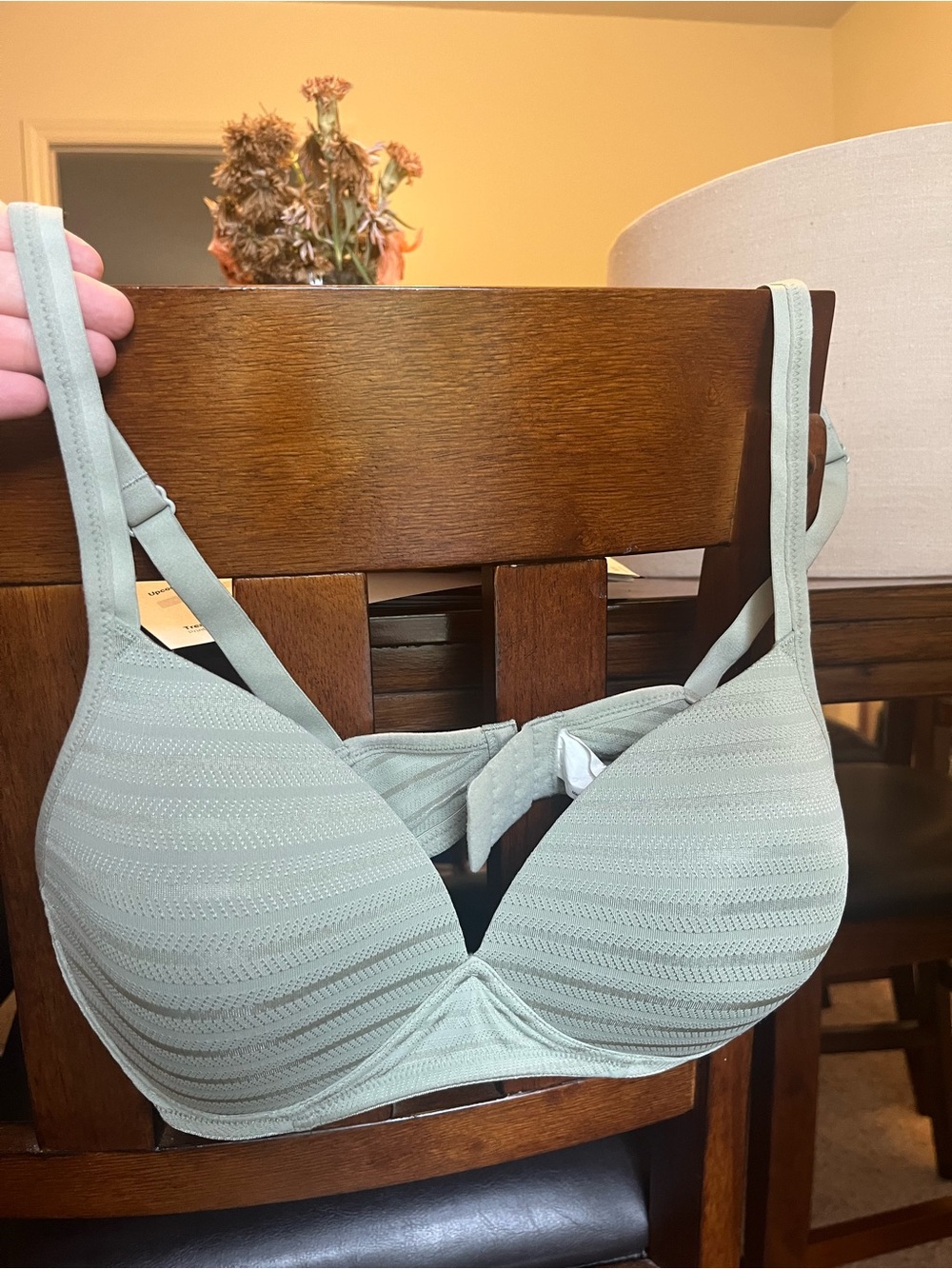 Warner's Light Sage Textured Molded Cup Bra
